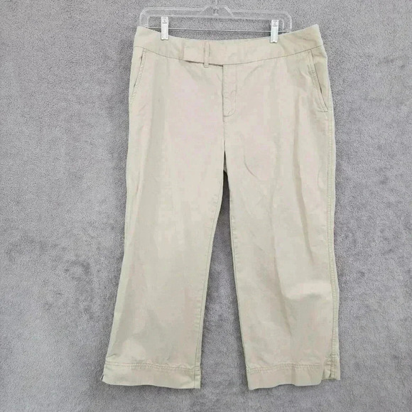 Eddie Bauer Women's Vashon Fit Khaki Crop Pants Size 12 ' 11CT - Picture 1 of 6